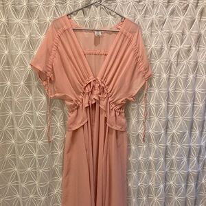 Soft Pink Sheer Full Length Coverup
